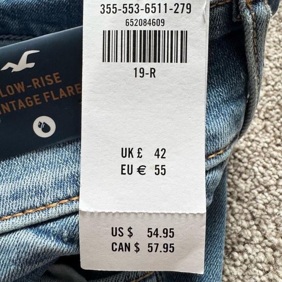 Hollister Low Rise Medium Wash Y2K Flare Jeans Two Buttons - Picture 8 of 8